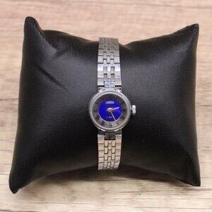 Vintage Cornavin Watch Womens Silver Tone Stainless Steel Blue Gradient Dial